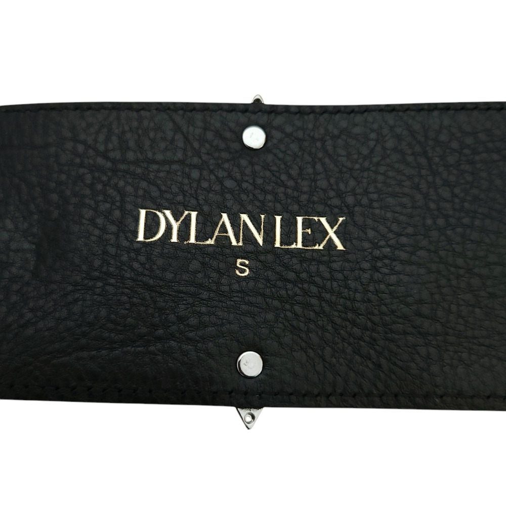 DYLAN LEX Romy black leather wide statement high waist medallion charm belt Sz S - Picture 9 of 11